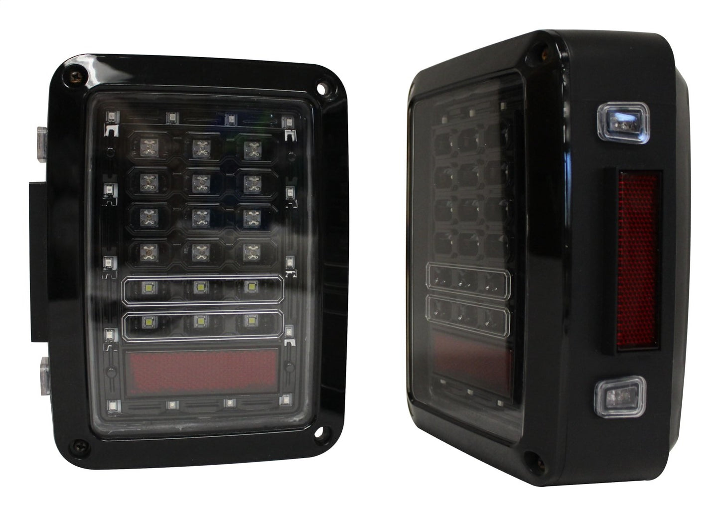 Tail Light Assembly 2007-2018 JK Wrangler Features 36 LEDs Clear Lenses w/Black Bezels Plug And Play Design RT Off Road