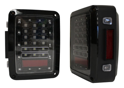 Tail Light Assembly 2007-2018 JK Wrangler Features 36 LEDs Clear Lenses w/Black Bezels Plug And Play Design RT Off Road
