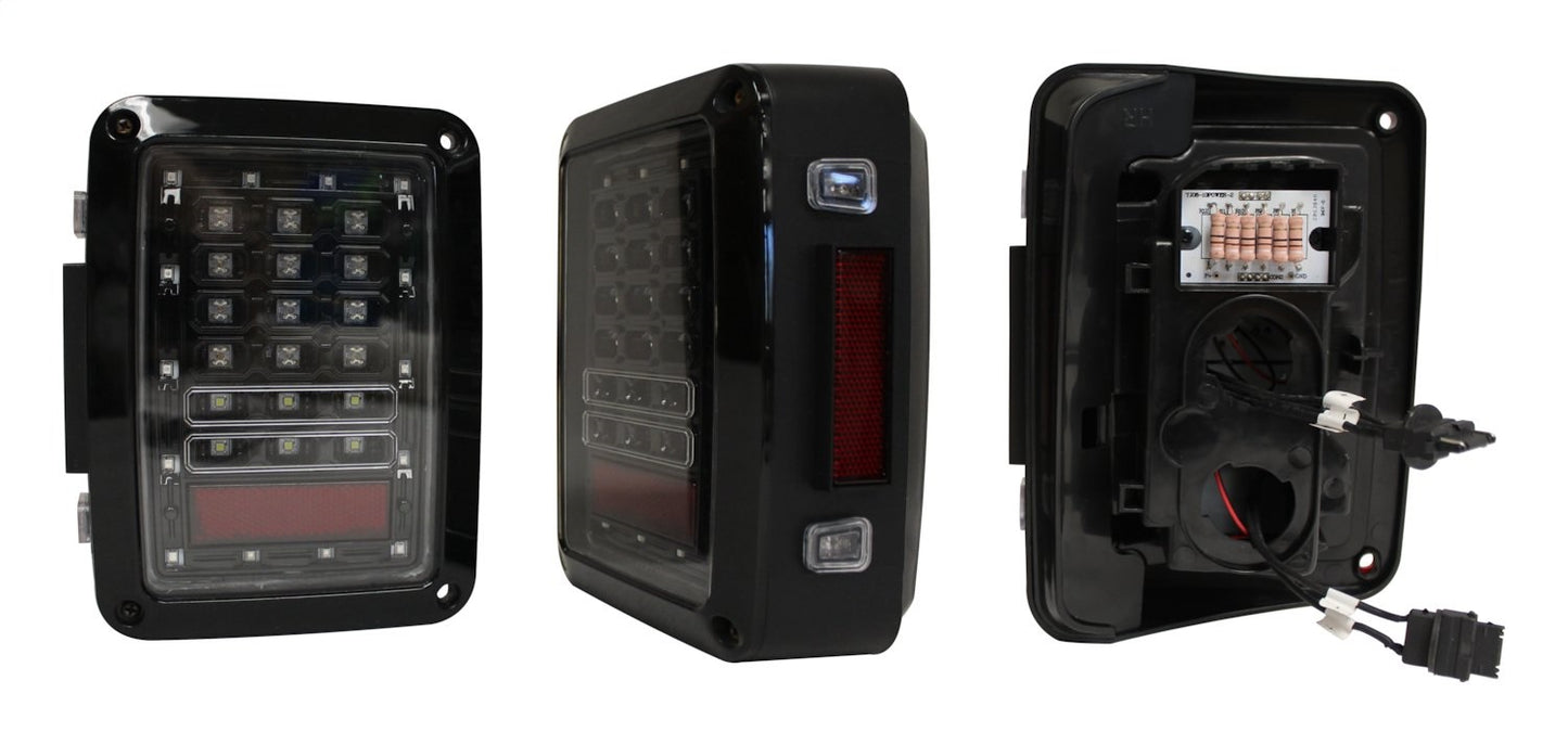 Tail Light Assembly 2007-2018 JK Wrangler Features 36 LEDs Clear Lenses w/Black Bezels Plug And Play Design RT Off Road-2