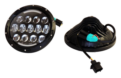 Headlight Conversion Kit 2007-2018 JK Wrangler (Requires RT28098 As Well) 7 Inch LED Black Bezel w/ Polycarbonate Lens & H4 Connector RT Off Road-3
