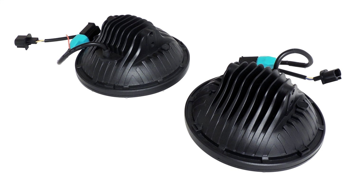 Headlight Conversion Kit 2007-2018 JK Wrangler (Requires RT28098 As Well) 7 Inch LED Black Bezel w/ Polycarbonate Lens & H4 Connector RT Off Road-4