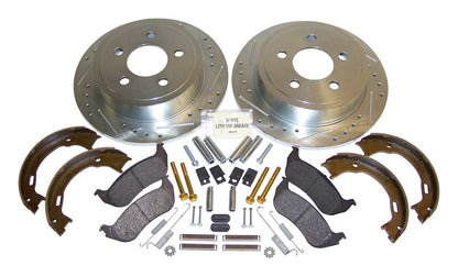 Rear Performance Brake Kit for Jeep TJ, KJ, Drilled & Slotted Rotors & Hardware RT Off Road