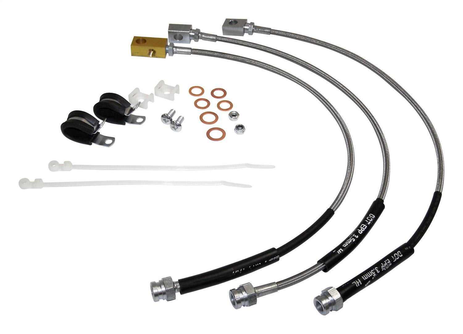 Stainless Steel Brake Hose Kit for 82-86 Jeep CJ-5, CJ-7, CJ-8 w/ up to 4 inch Lift RT Off Road
