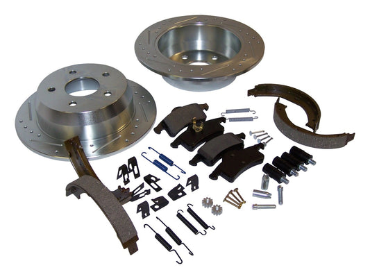 Rear Performance Brake Kit for Jeep WJ, WG, Drilled & Slotted Rotors & Hardware RT Off Road