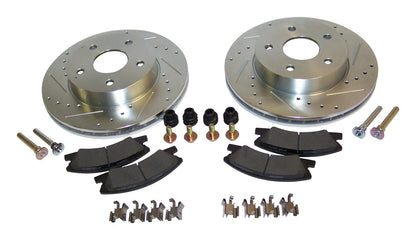 Front Performance Brake Kit for2001-2004 WG (Europe) Grand Cherokee Drilled & Slotted Rotors & Hardware RT Off Road