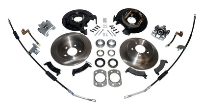 Brake Conversion Kit 1997-2006 TJ Wrangler Rotors/Pads/Calipers/Backing Plates/Parking Brake Shoes/Brake Hoses/Parking Brake Cables/Shaft Bearings/Seals Retaining Ring Hardware Dana 44 RT Off Road