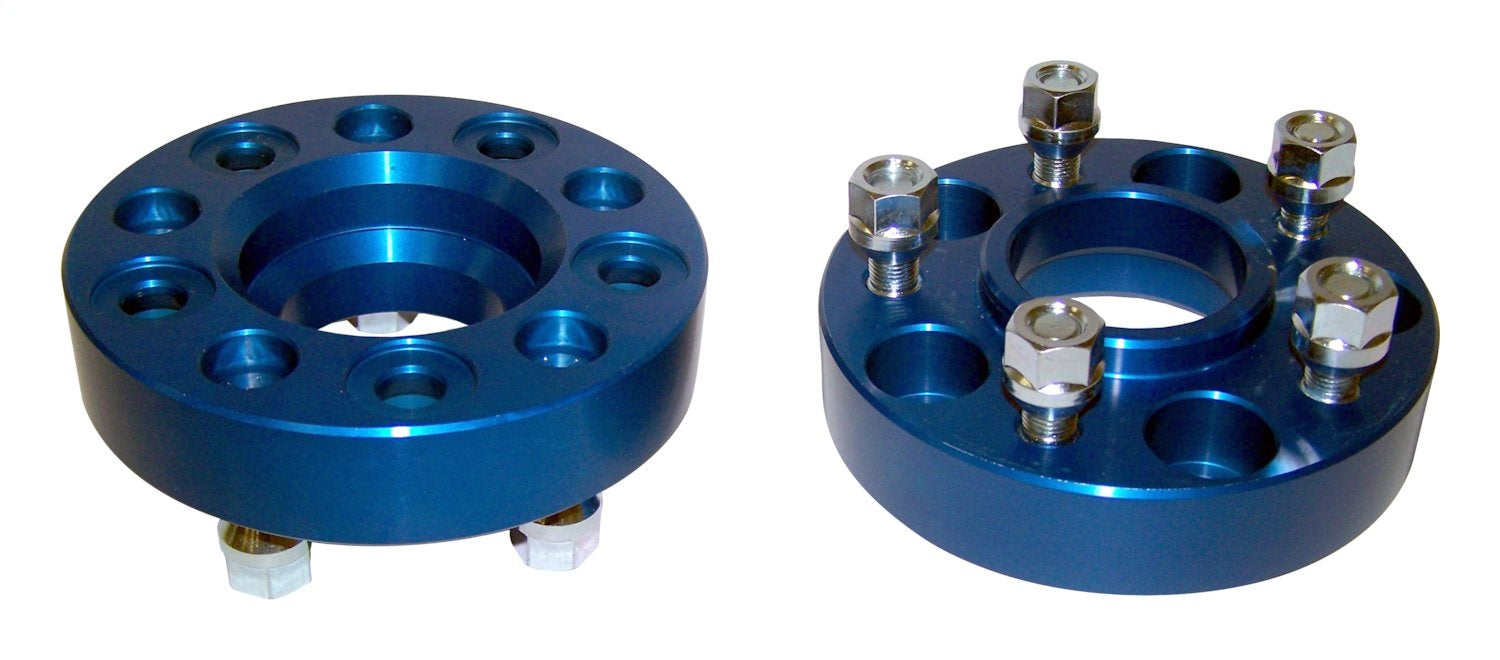 Wheel Spacer 2008-2012 KK Liberty 2 Wheel Spacers And 10 Nuts 1-1/4 Inch Thick 5 On 4.5 Inch Bolt Pattern Blue Anodized RT Off Road
