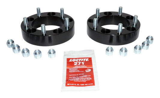 Wheel Spacer 1981-1986 CJ-8 2 Wheel Spacers And 10 Nuts 1-1/2 Inch Thick 5 On 5.5 Inch Bolt Pattern Black Anodized RT Off Road