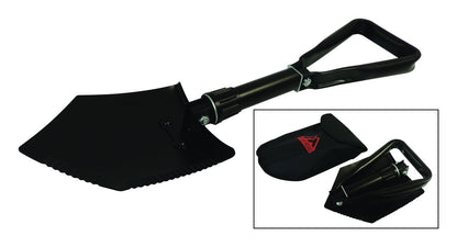Shovel Collapses To 9 Inch From 23 Inch For Portable Stowage Black Powder Coat Finish Serrated Edge For Cutting RT Off Road