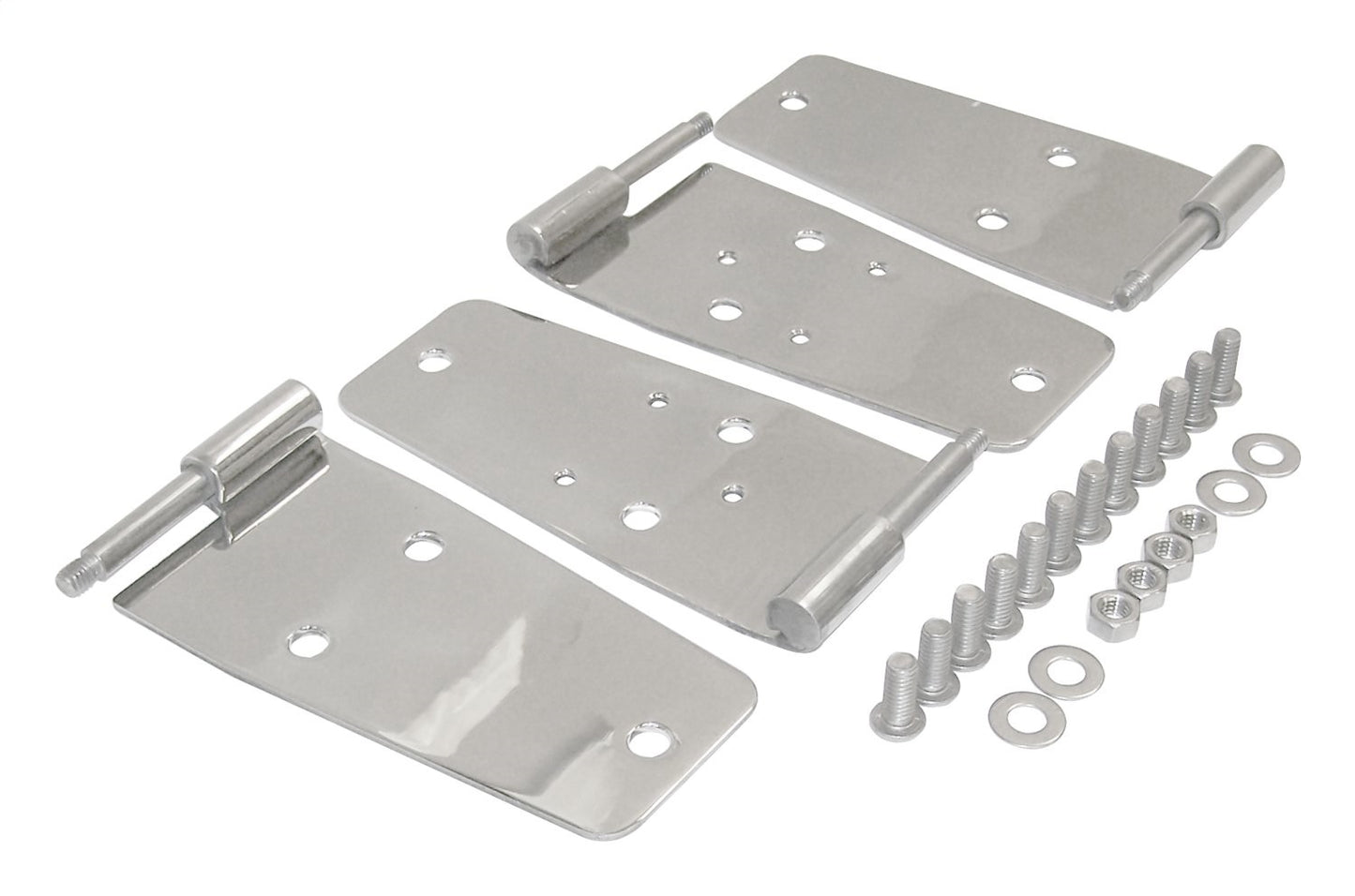 Door Hinge Set, Left & Right Front Upper & Lower Door Side Polished Stainless Steel Set Of 4 w/Hardware RT Off Road