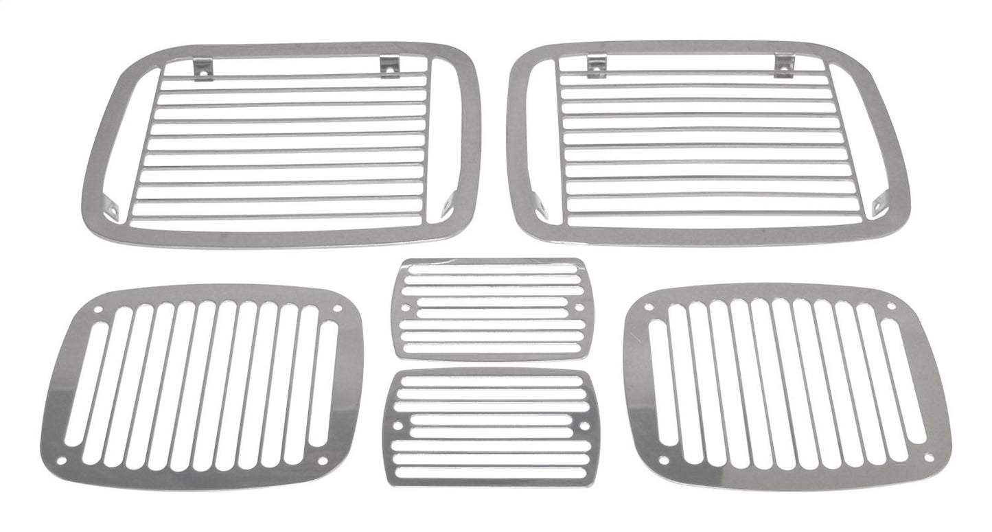 Headlight / Tail Light Guard Set 1987-1995 YJ Wrangler Billet Stainless Steel RT Off Road