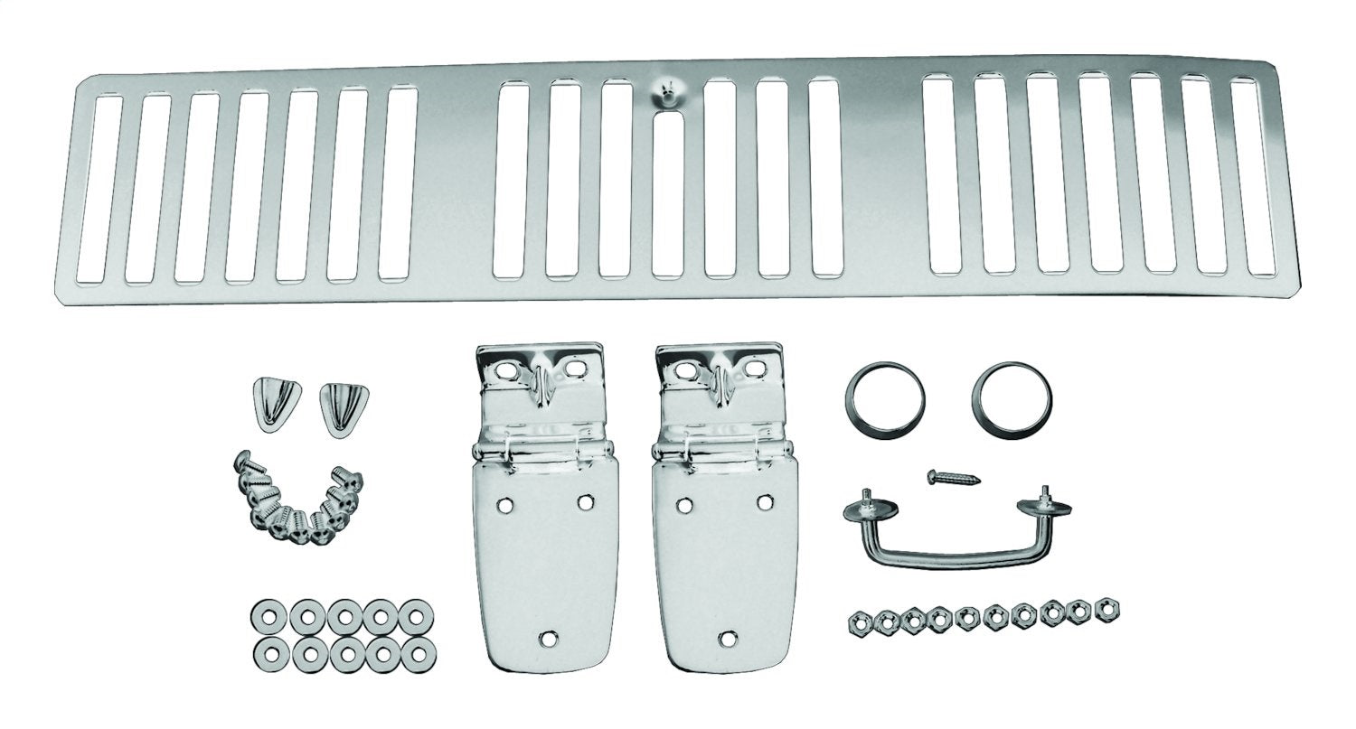 Hood Appearance Set 1997-1997 TJ Wrangler Hinges/Catches/Vent Cover/Footman Loop/Windshield Stops/Hardware Stainless Steel RT Off Road