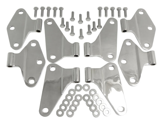 Polished Stainless Steel Hood Hinge Set (Body Side Only) for JK Wrangler w/ 4Dr RT Off Road