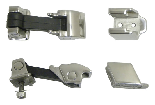 Left & Right Stainless Steel Hood Catch Kit Jeep 2007-2018 JK Wrangler RT Off Road