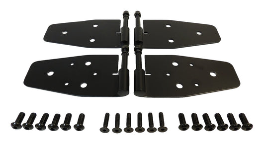 Door Hinge Set, Left & Right Front Upper & Lower, Matte Black, Stainless Steel RT Off Road
