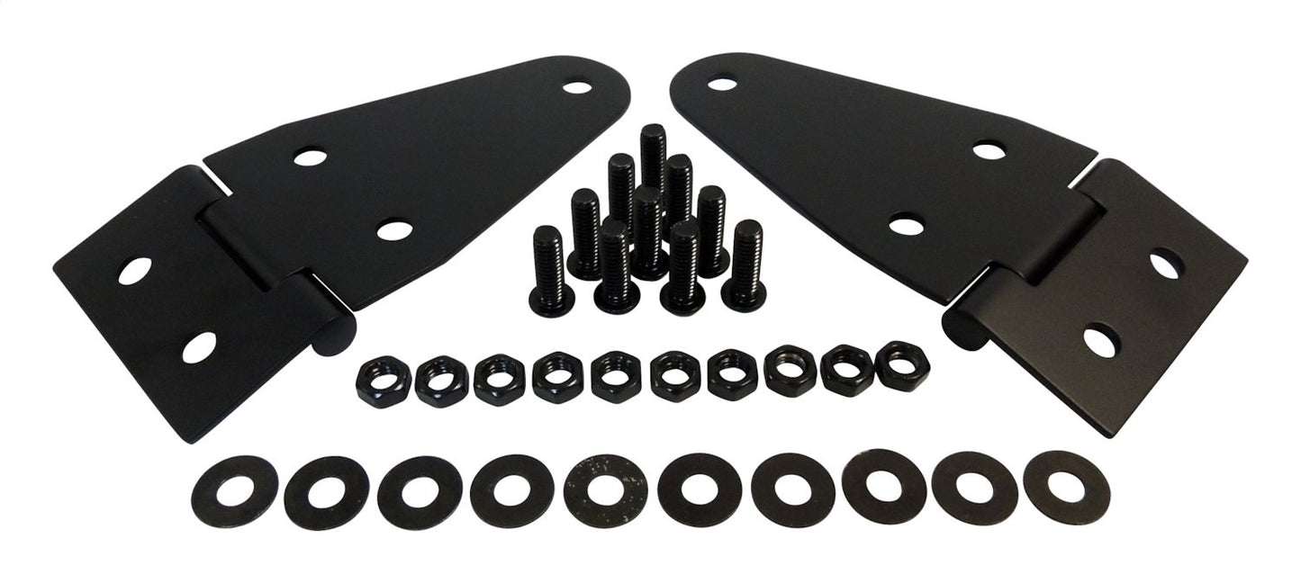 Hood Hinge 1987-1995 YJ Wrangler Incl. 2 Hinges Hardware Matte Black Powder Coated Stainless Steel RT Off Road