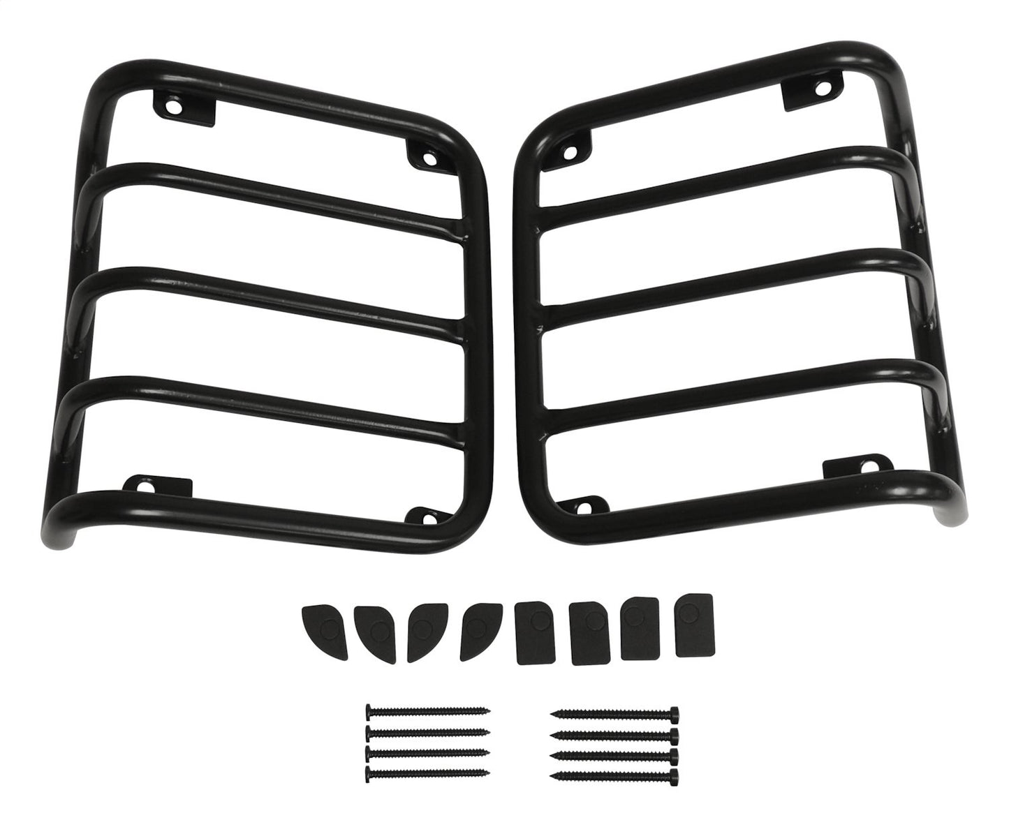 Tail Light Guard 2007-2018 JK Wrangler Black Powder Coated Stainless Steel w/2 Guards And Hardware RT Off Road