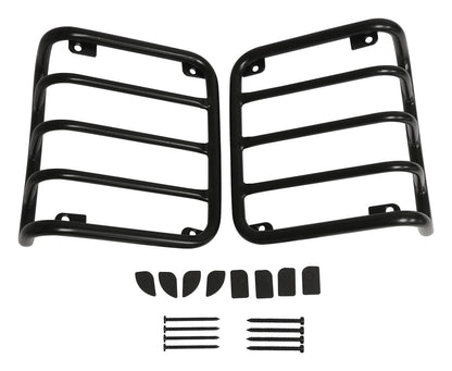 Tail Light Guard 2007-2018 JK Wrangler Black Powder Coated Stainless Steel w/2 Guards And Hardware RT Off Road