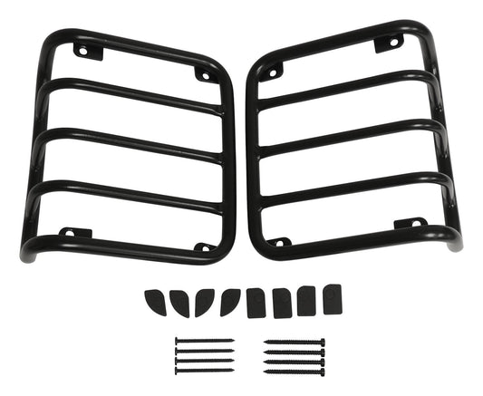 Tail Light Guard 2007-2018 JK Wrangler Black Powder Coated Stainless Steel w/2 Guards And Hardware RT Off Road