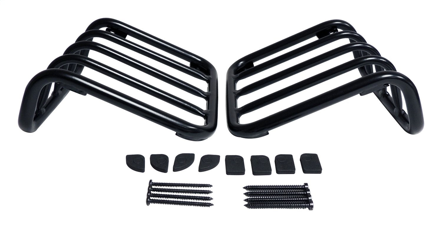 Tail Light Guard 2007-2018 JK Wrangler Black Powder Coated Stainless Steel w/2 Guards And Hardware RT Off Road-1