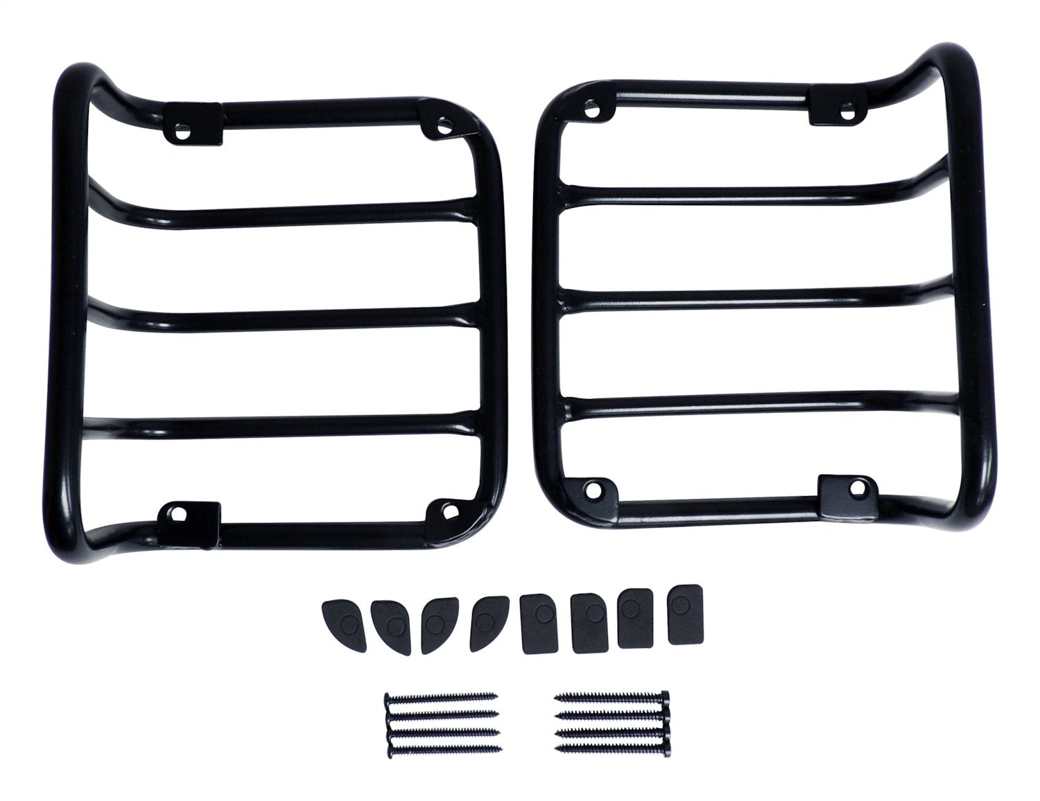 Tail Light Guard 2007-2018 JK Wrangler Black Powder Coated Stainless Steel w/2 Guards And Hardware RT Off Road-2