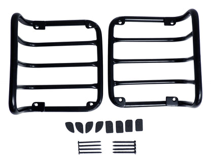 Tail Light Guard 2007-2018 JK Wrangler Black Powder Coated Stainless Steel w/2 Guards And Hardware RT Off Road-2