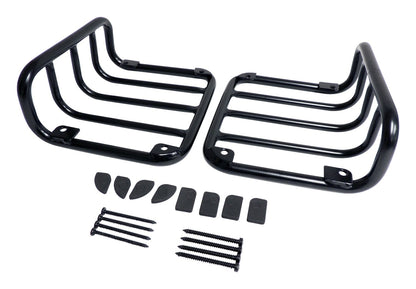 Tail Light Guard 2007-2018 JK Wrangler Black Powder Coated Stainless Steel w/2 Guards And Hardware RT Off Road-3