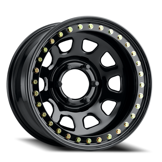 Aluminum 17x8 Black Daytona RT51 Gloss Black Beadlock Raceline Wheels-1