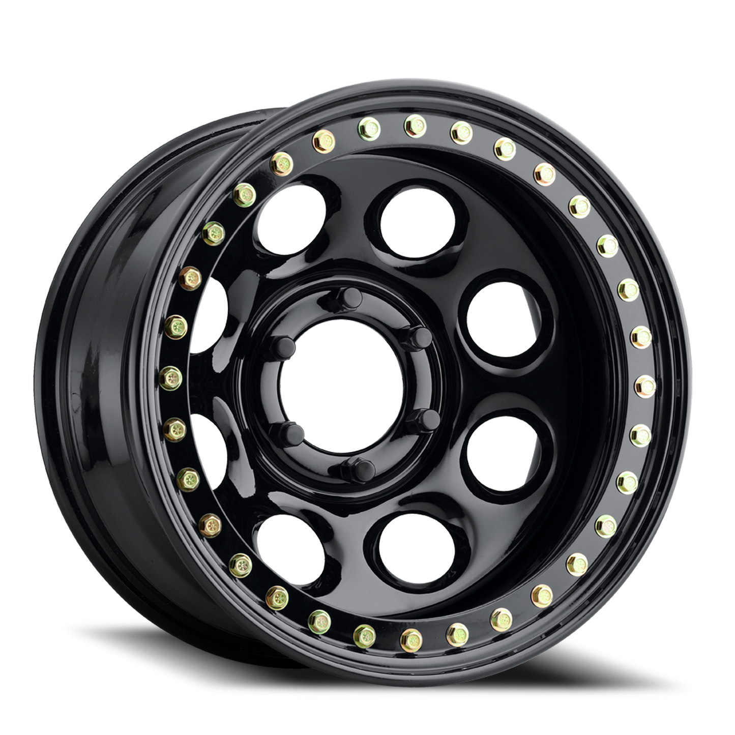 Aluminum 16x8 Rock 8 RT81 Gloss Black Beadlock Raceline Wheels-2