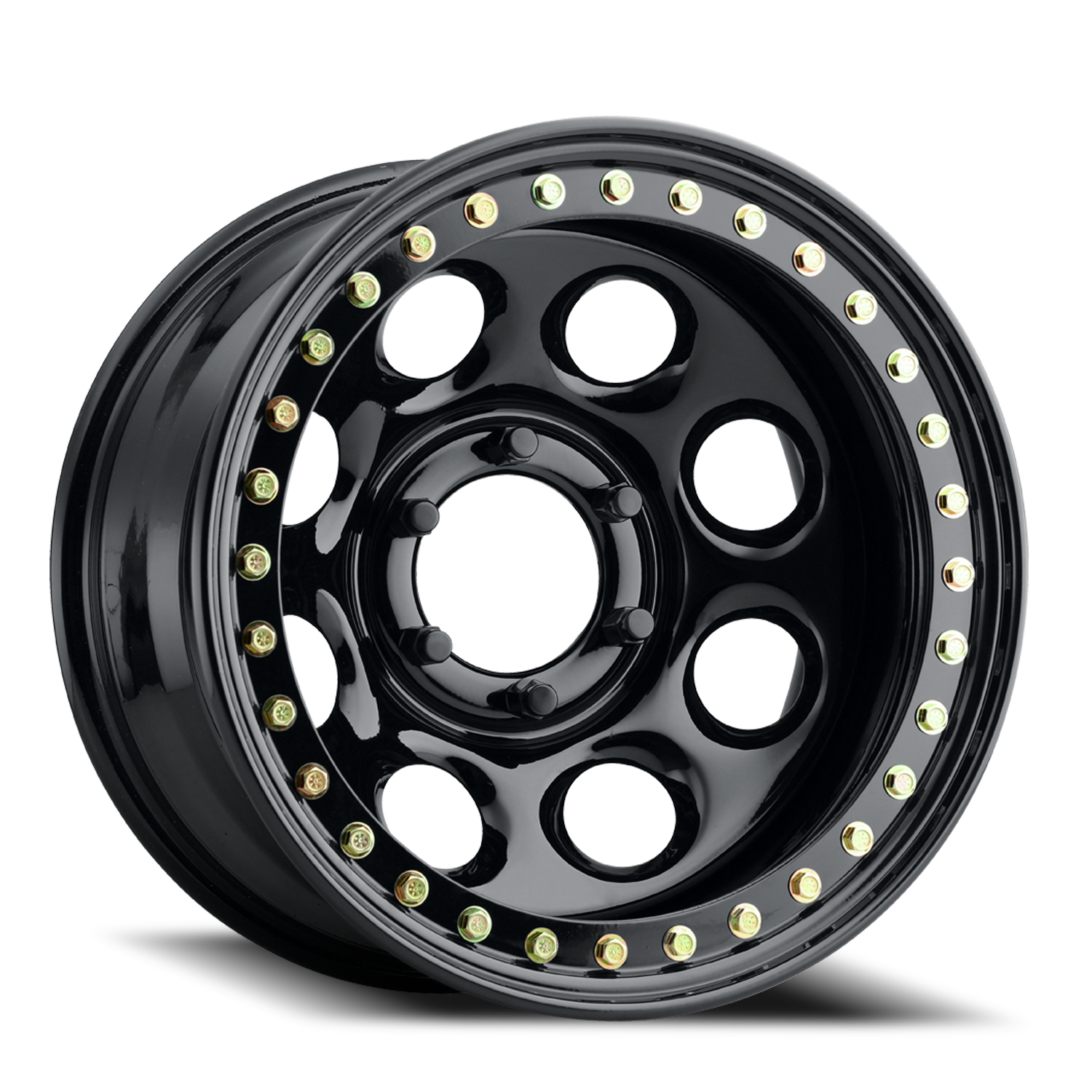Aluminum 16x8 Rock 8 RT81 Gloss Black Beadlock Raceline Wheels