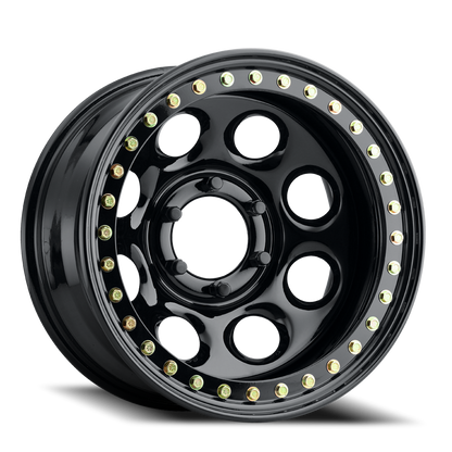 Aluminum 17x9.5 Rock 8 RT81 Gloss Black Beadlock Raceline Wheels-3