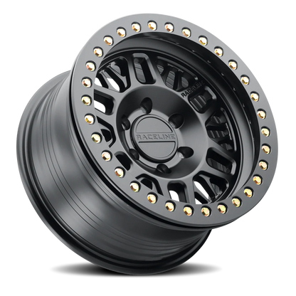 Aluminum 17x9 Ryno Cast Beadlock RT951B Satin Black Black Beadlock Ring Raceline Wheels-1