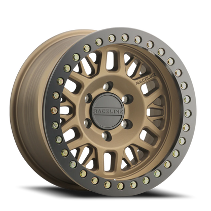 Aluminum 17x9 Ryno Cast Beadlock RT951BZ Textured Matte Bronze Black Beadlock Ring Raceline Wheels-3