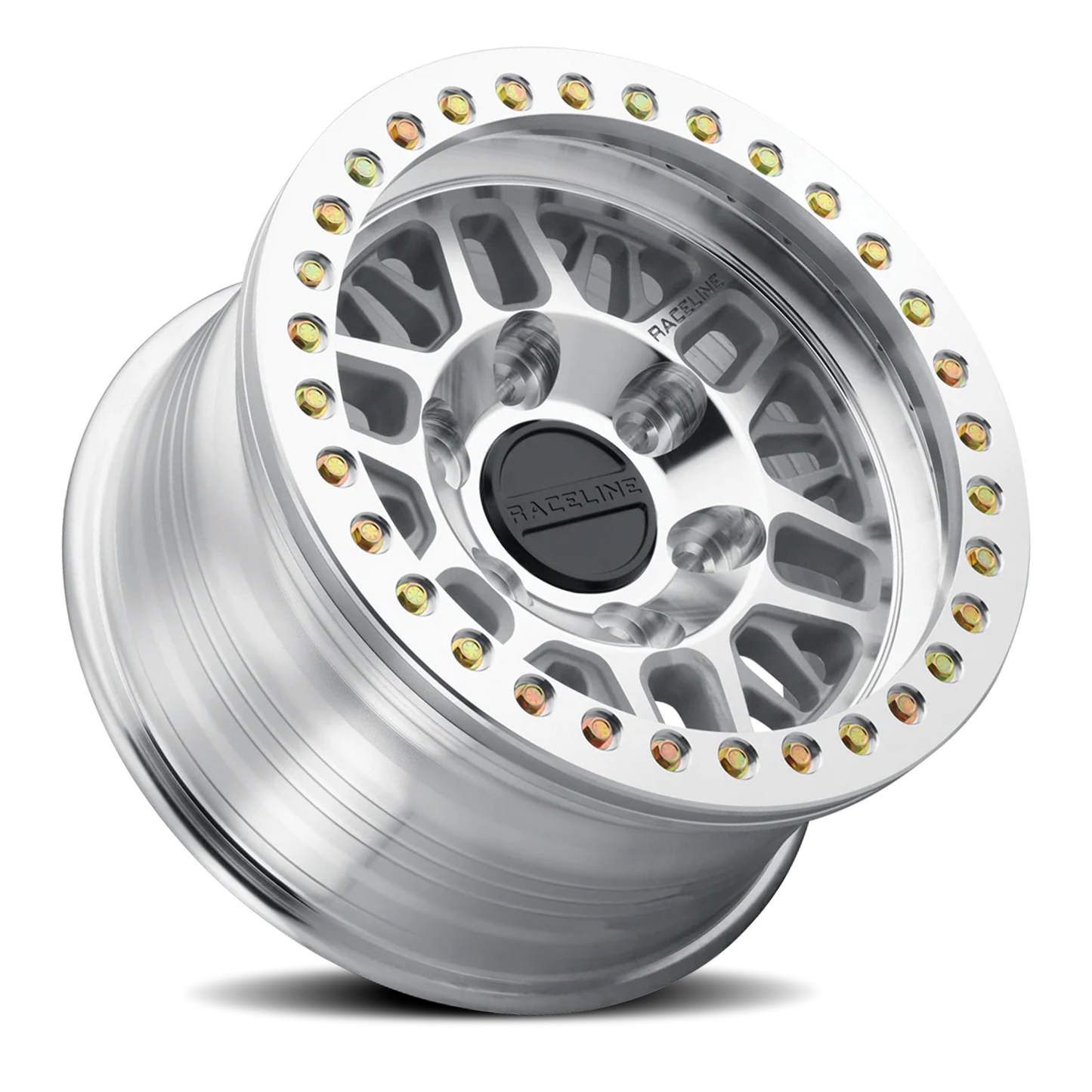 Raceline Wheels Aluminum Wheels 17x9 Ryno Cast Beadlock RT951M Silver Machined Beadlock Ring Machined Raceline Wheels