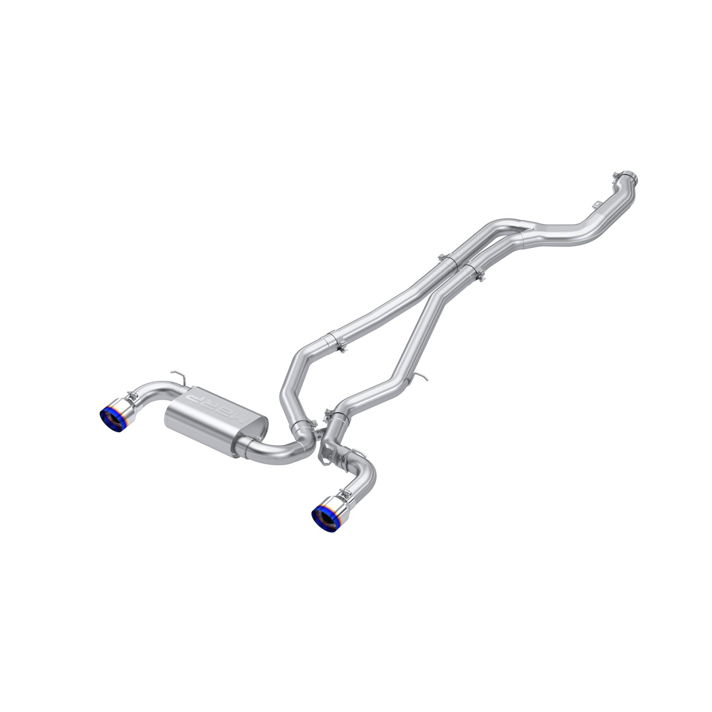 20-26 Toyota Supra T304 Stainless Steel 3 inch Cat-Back Dual Rear Outlet with Burnt End Tips 2 4.5 inch T305 Burnt End Tips Included MBRP