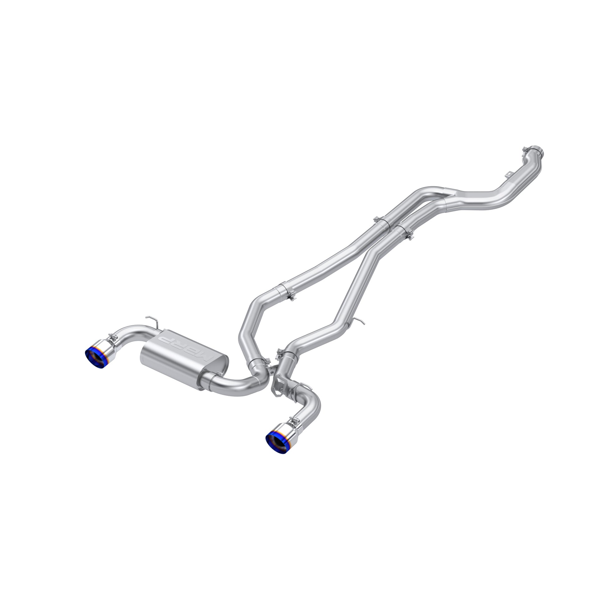 20-26 Toyota Supra T304 Stainless Steel 3 inch Cat-Back Dual Rear Outlet with Burnt End Tips 2 4.5 inch T305 Burnt End Tips Included MBRP