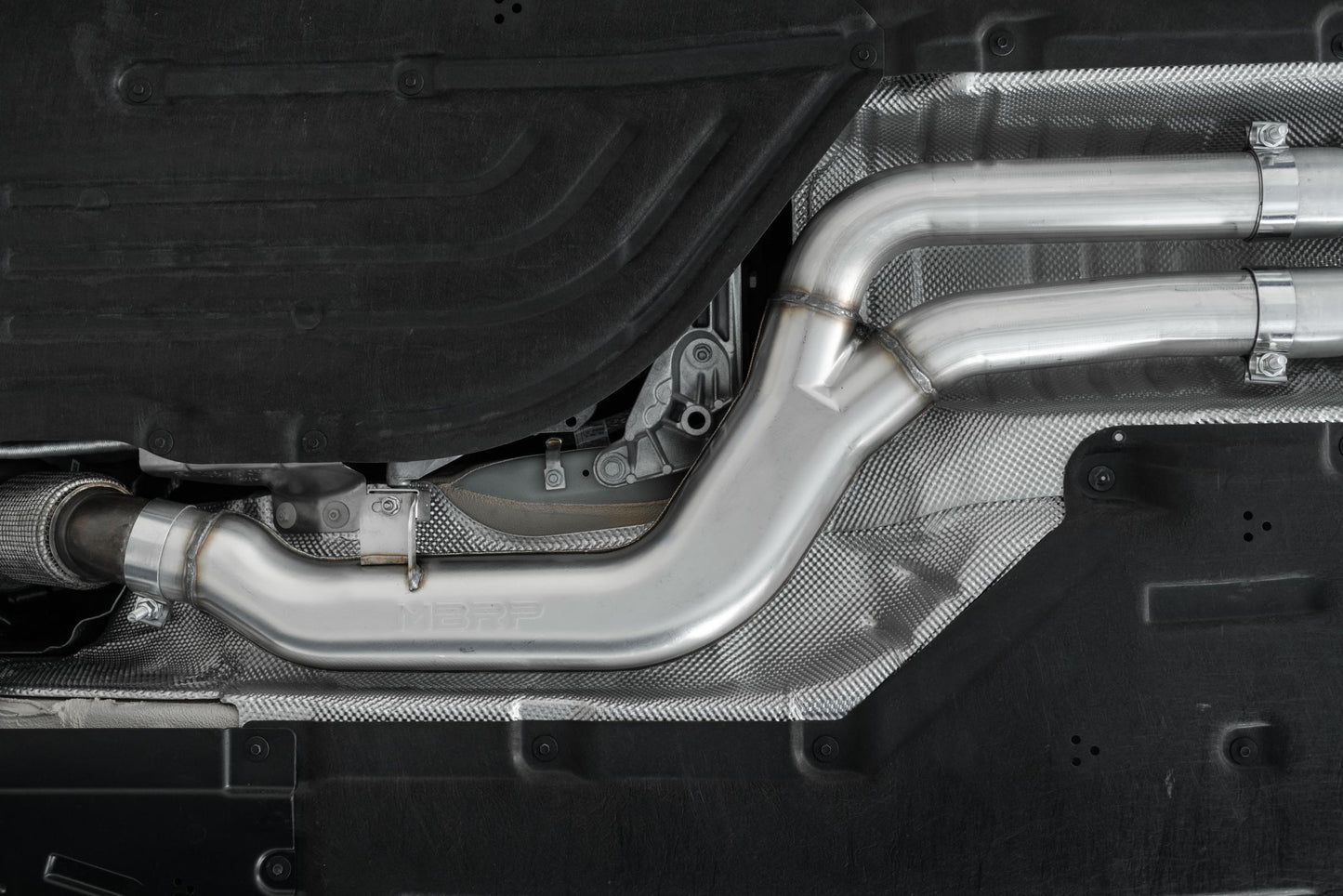 20-Up Toyota Supra T304 Stainless Steel 3 inch Cat Back Dual Rear with Carbon Fiber Tips MBRP-1
