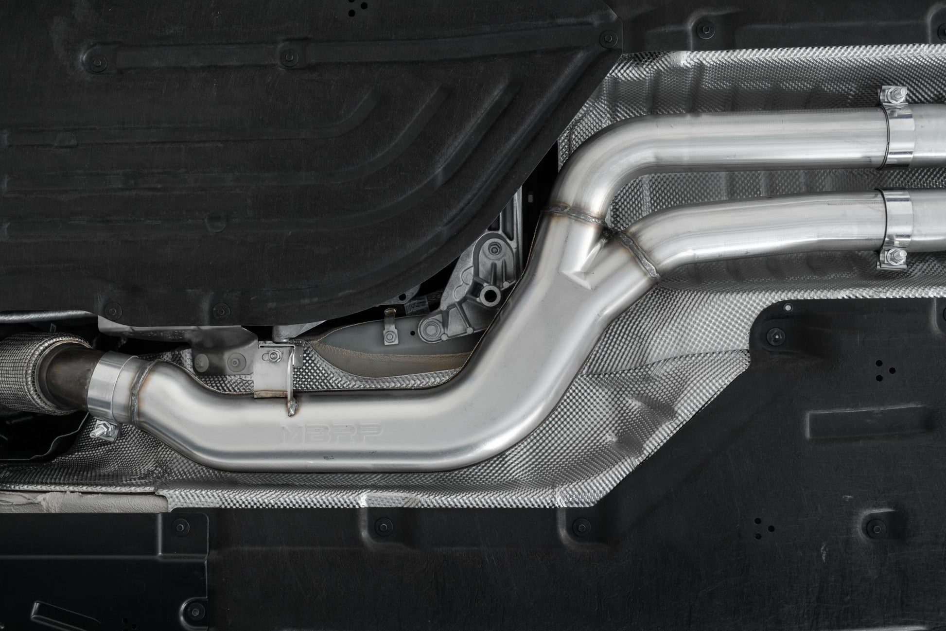 20-Up Toyota Supra T304 Stainless Steel 3 inch Cat Back Dual Rear with Carbon Fiber Tips MBRP-1