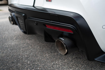 20-Up Toyota Supra T304 Stainless Steel 3 inch Cat Back Dual Rear with Carbon Fiber Tips MBRP-7