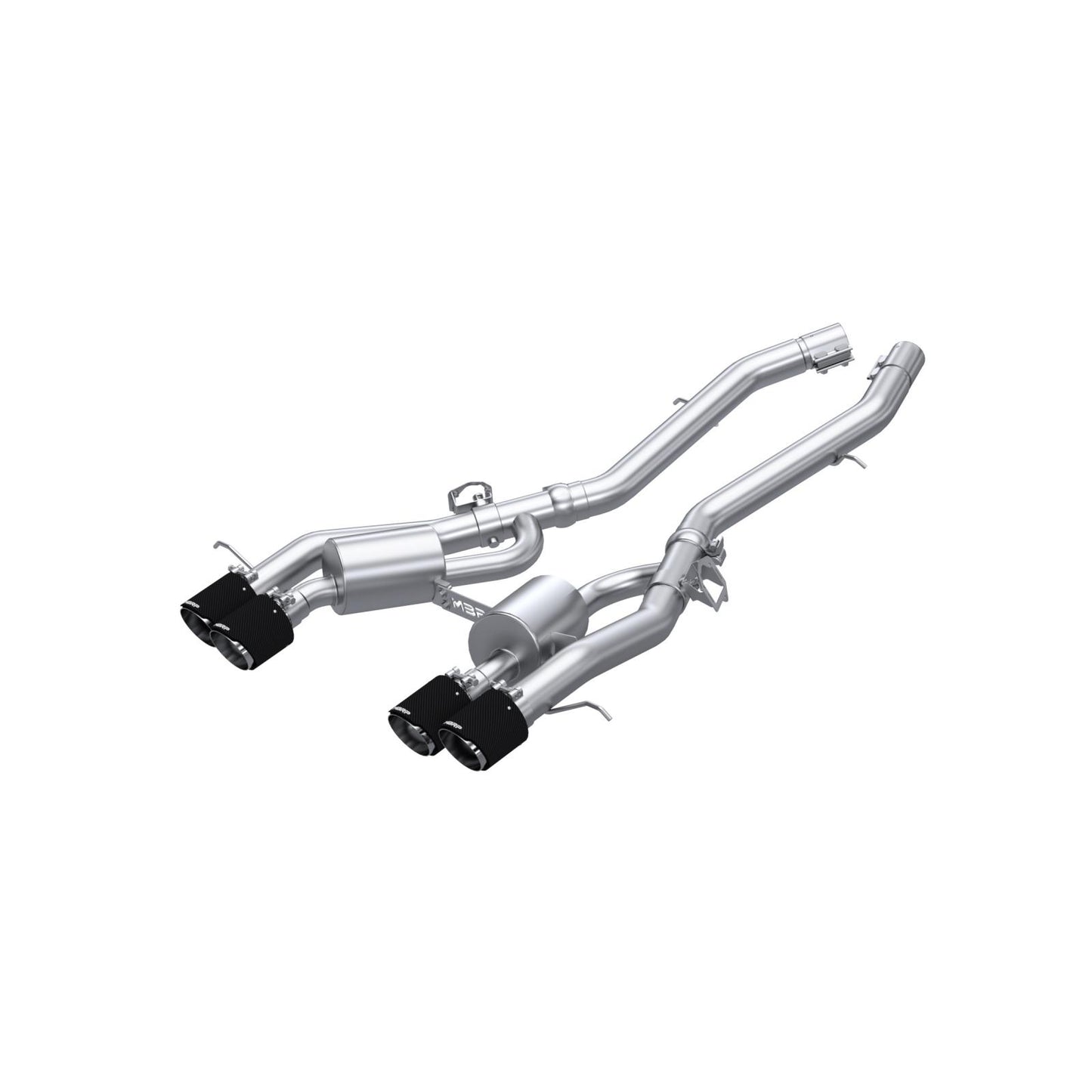 2021-Up BMW M4 G82 and M3 G80 T304 Stainless Steel 3 Inch Axle-Back Quad Rear Exit with Carbon Fiber Tips Armor Pro Series MBRP