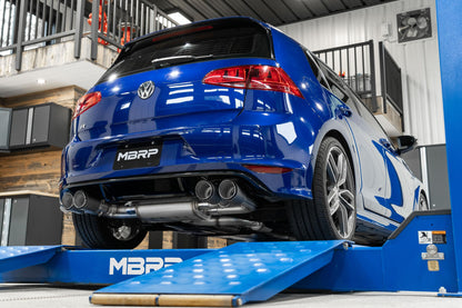 2015-21VW Golf R T304 Stainless Steel 3 inch Cat-Back Active Quad Rear Exit with Carbon Fiber Tips MBRP-6