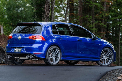 2015-21VW Golf R T304 Stainless Steel 3 inch Cat-Back Active Quad Rear Exit with Carbon Fiber Tips MBRP-7