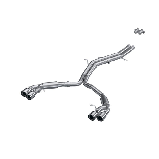 T304 Stainless Steel 2.5 Inch Resonator Back Dual Rear Quad Tips 18-Up Audi S5 Coupe/S4 Sedan MBRP