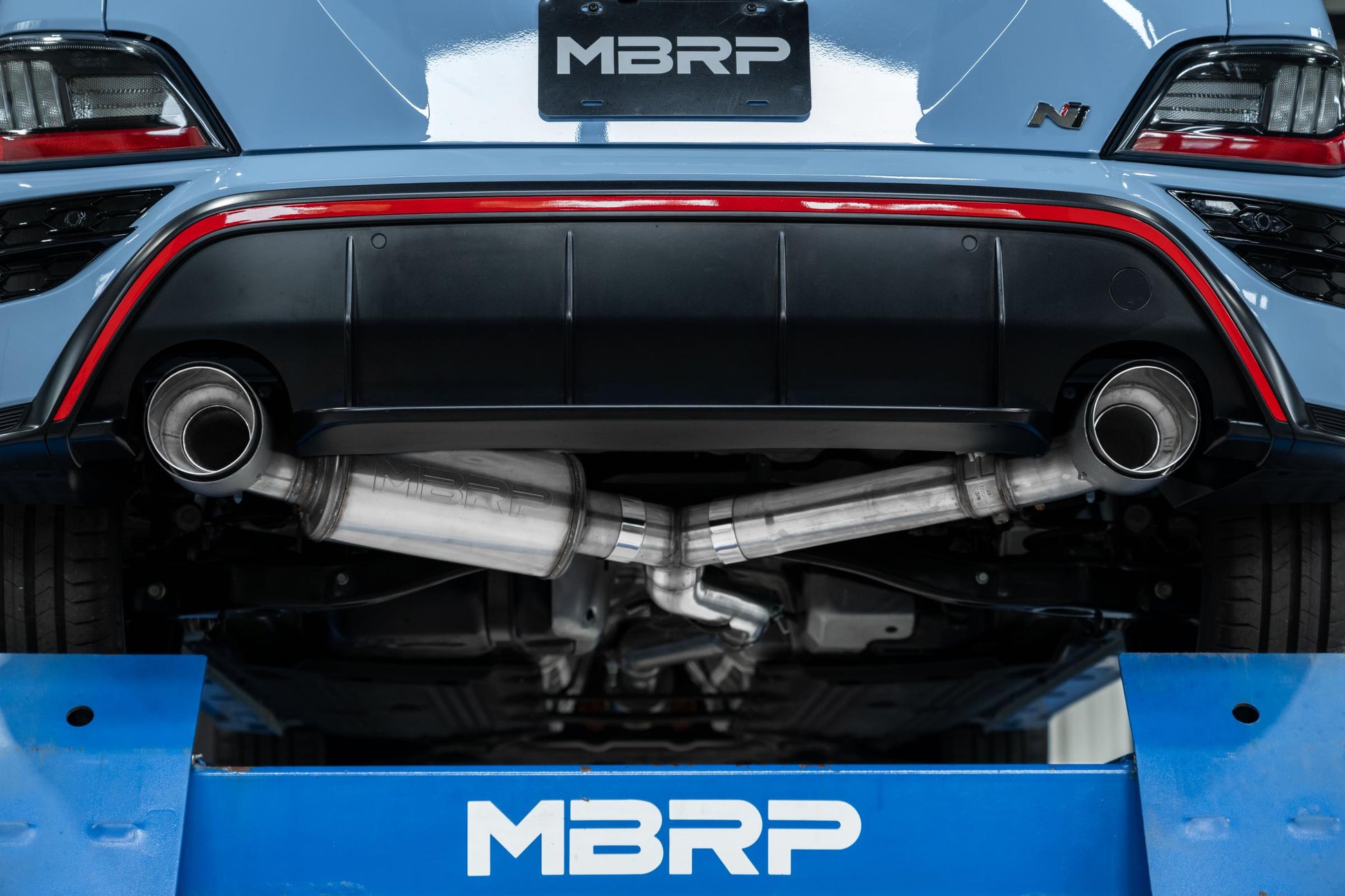 2022-2023 Hyundai Kona N 2.0L Turbo Armor Pro T304 Stainless Steel 3 Inch Cat-Back Dual Rear with Carbon Fiber Tips Active MBRP-5