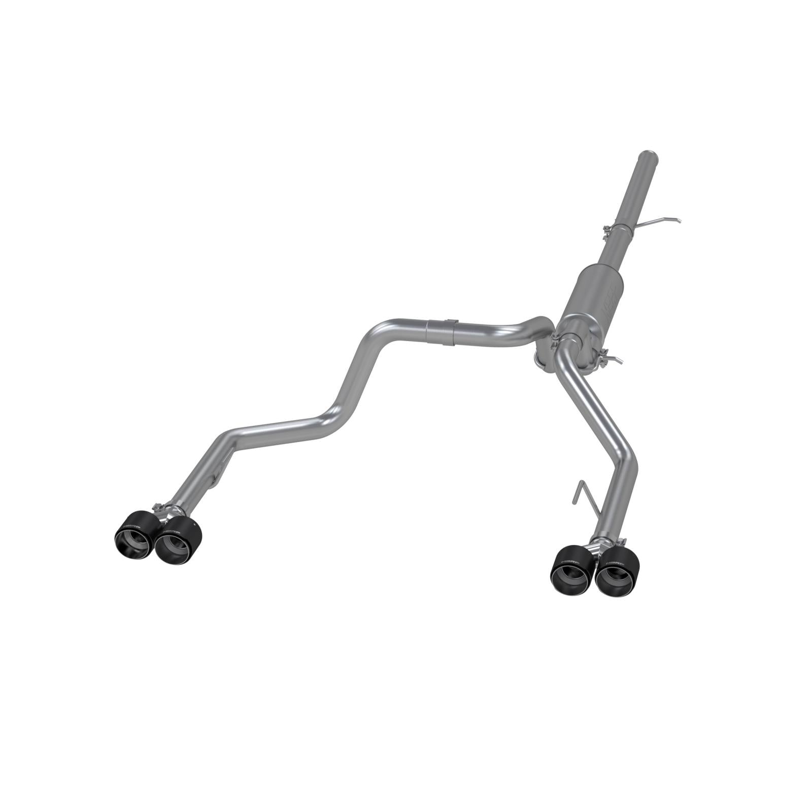 3.0 inch Cat-Back 2.5 inch Dual Split Rear Quad Carbon Fiber Tips 4.0 inch OD Dual Out 19-up Silverado/Sierra 1500 MBRP