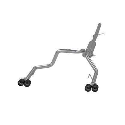 3.0 inch Cat-Back 2.5 inch Dual Split Rear Quad Carbon Fiber Tips 4.0 inch OD Dual Out 19-up Silverado/Sierra 1500 MBRP