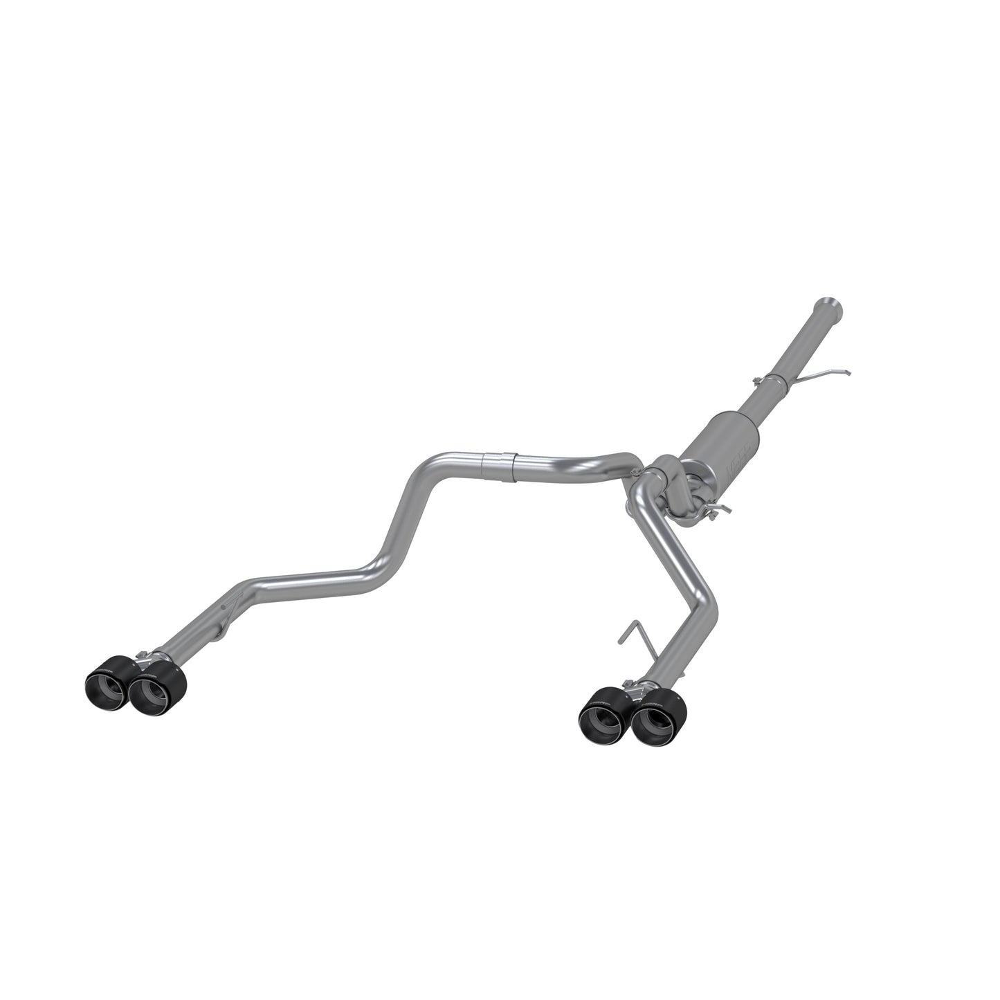 3.0 inch Cat-Back 2.5 inch Dual Split Rear Quad Carbon Fiber Tips 4.0 inch OD 19-up Silverado/Sierra 1500 Dual Out MBRP
