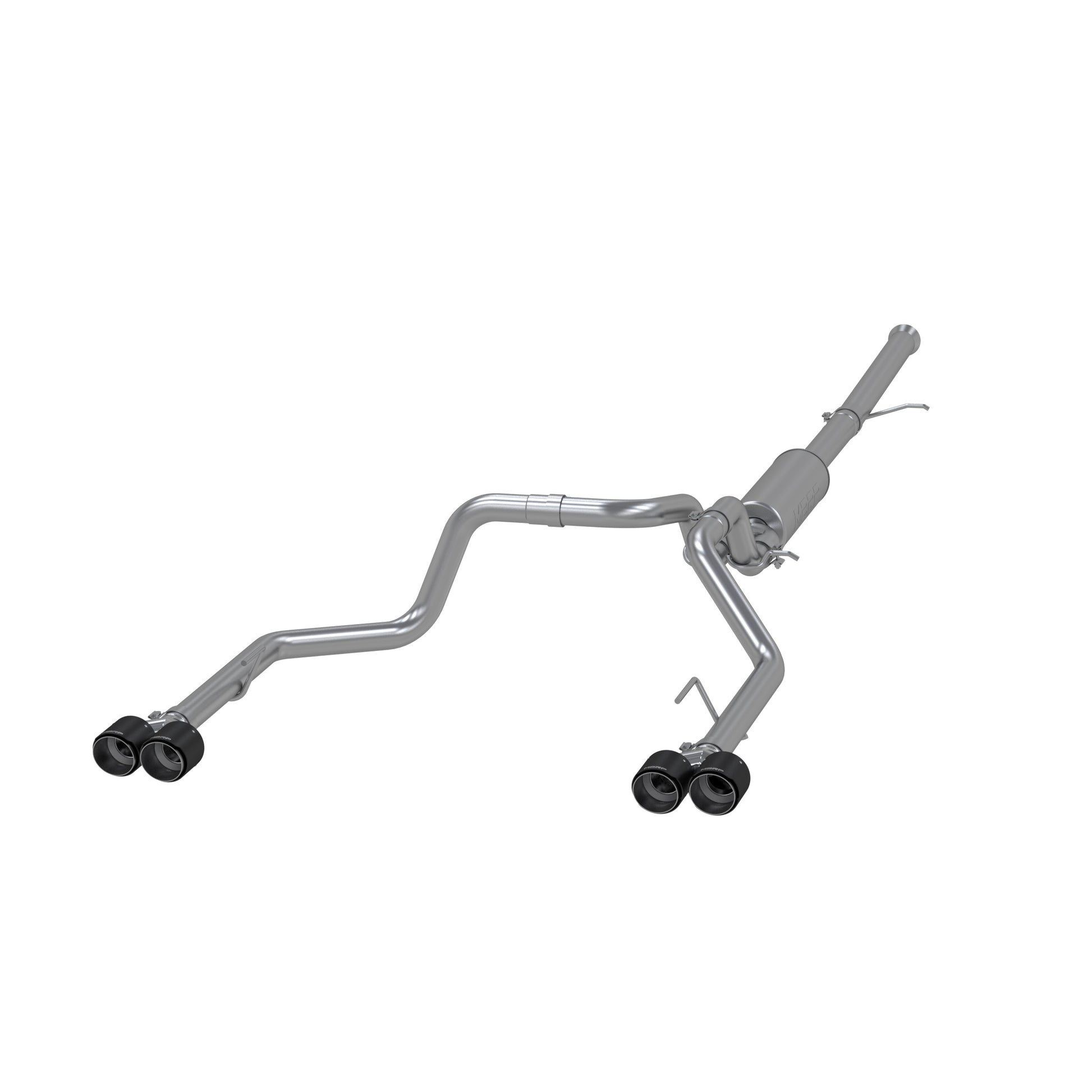 3.0 inch Cat-Back 2.5 inch Dual Split Rear Quad Carbon Fiber Tips 4.0 inch OD 19-up Silverado/Sierra 1500 Dual Out MBRP