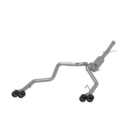 3.0 inch Cat-Back 2.5 inch Dual Split Rear Quad Carbon Fiber Tips 4.0 inch OD 19-up Silverado/Sierra 1500 Dual Out MBRP