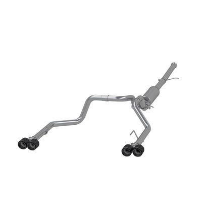 3.0 inch Cat-Back 2.5 inch Dual Split Rear Quad Carbon Fiber Tips 4.0 inch OD 19-up Silverado/Sierra 1500 Dual Out MBRP